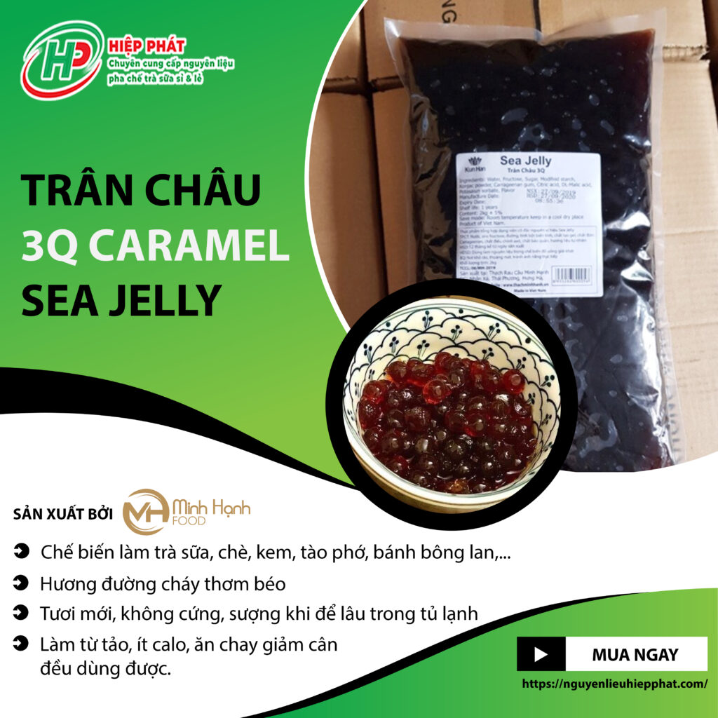 Trân châu 3Q đen Caramel SEA JELLY